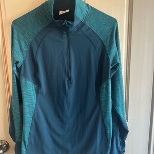 Danskin Teal Quarter-Zip Top
